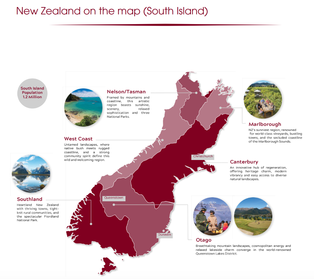 New Zealand South Island Map