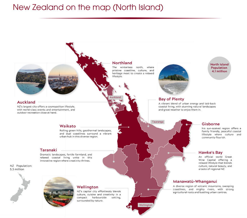 New Zealand North Island Map